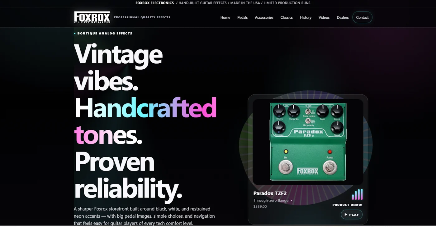 Foxrox Electronics website redesign